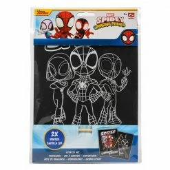 Toys For A Pound Creative & Crafts Marvel Spidey Amazing Friends Spiderman Scratch Art Poster Set