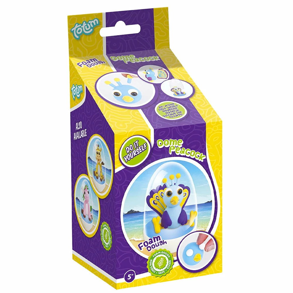 Toys For A Pound Creative & Crafts Totum Foam Dough Dome Peacock DIY Modelling Set 3 Toys For A Pound Creative & Crafts Totum Foam Dough Dome Peacock DIY Modelling Set