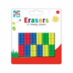 ToysForAPound Novelty Brick Shaped Pencil Eraser Set Creative & Crafts