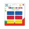 ToysForAPound Novelty Brick Shaped Pencil Sharpener 6pc Creative & Crafts