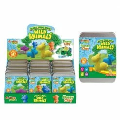 Toys For A Pound Creative & Crafts Make Your Own Wild Animals Flossy Clay 2 Moulds Tin