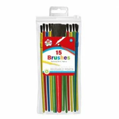 Toys For A Pound Creative & Crafts Paint Brushes Assorted 15pc Set