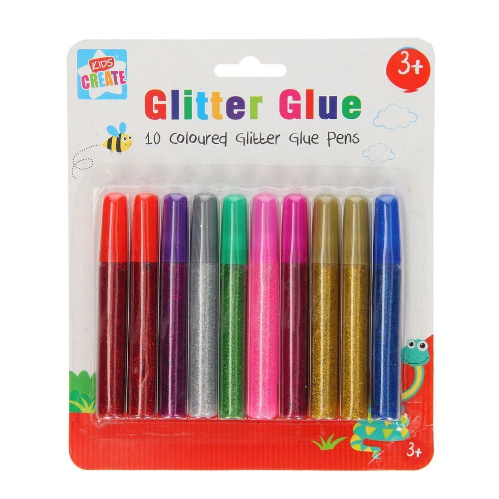 ToysForAPound Creative & Crafts Glitter Glue Pens 10pk 3 ToysForAPound Creative & Crafts Glitter Glue Pens 10pk
