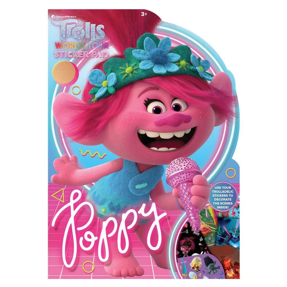 Toys For A Pound Trolls World Tour Poppy Shaped Sticker Pad 3 Toys For A Pound Trolls World Tour Poppy Shaped Sticker Pad