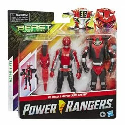 Toys For A Pound Power Rangers Beast Morphers Red Ranger & Morphin Cruise Beastbot Figure Boys Toys
