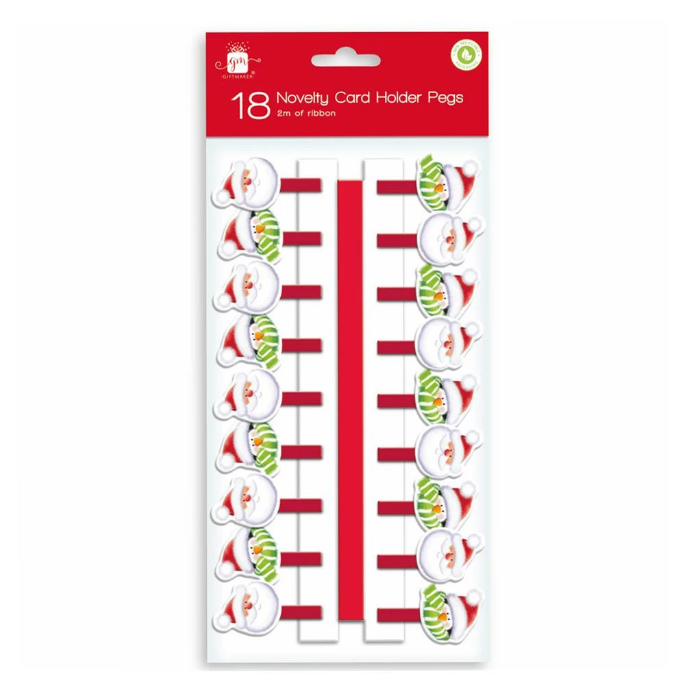 Toys For A Pound Christmas Santa & Penguin Novelty Card Holder Pegs 18pk 3 Toys For A Pound Christmas Santa & Penguin Novelty Card Holder Pegs 18pk