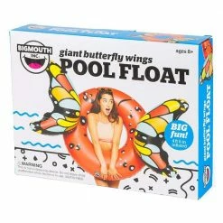 ToysForAPound Bigmouth Giant Butterfly Wings Red Pool Float 4.6ft Swim Ring